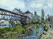 Alfred Sisley Provencher's Mill at Moret Norge oil painting reproduction